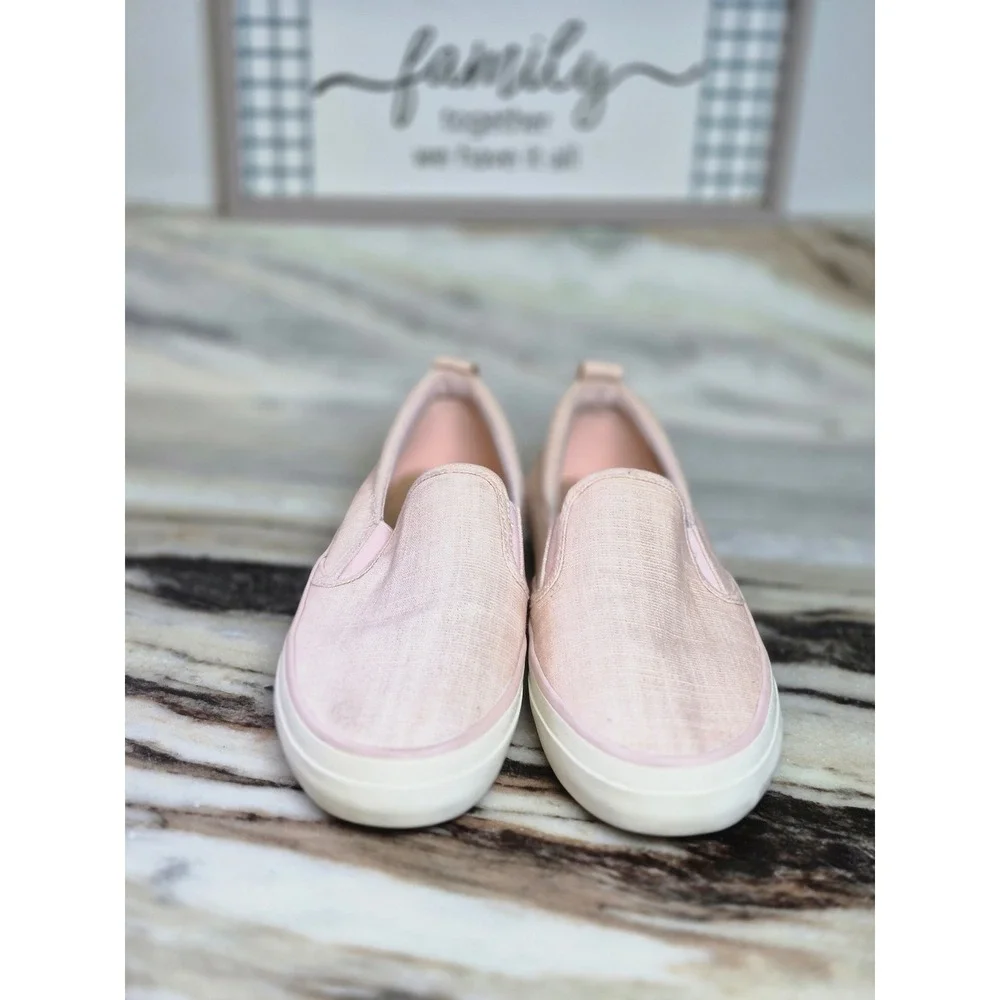 Sperry Crest Light Pink Slip On Sneakers  Womens 7 Comfort Beach Coastal Preppy